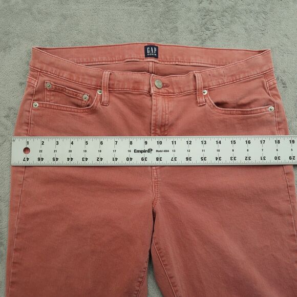 Gap Jeans Women's Size 32R Pink Mid-Rise True Skinny Stretch Fringe 26.5" Inseam - Picture 6 of 15
